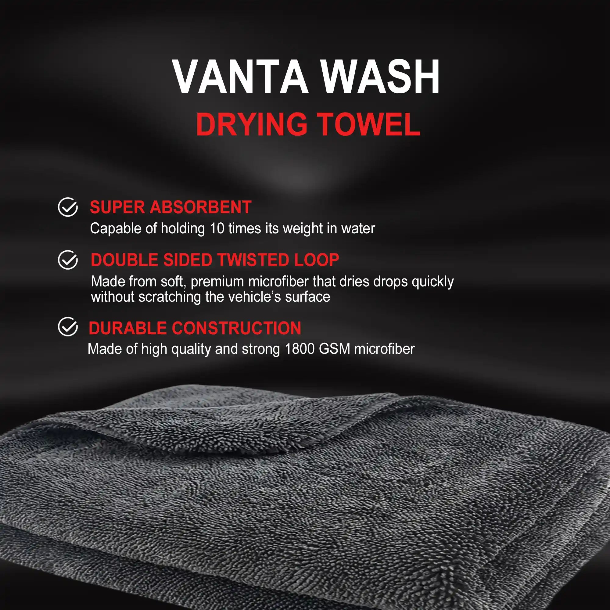 Vanta Wash Elite Premium Drying Towel